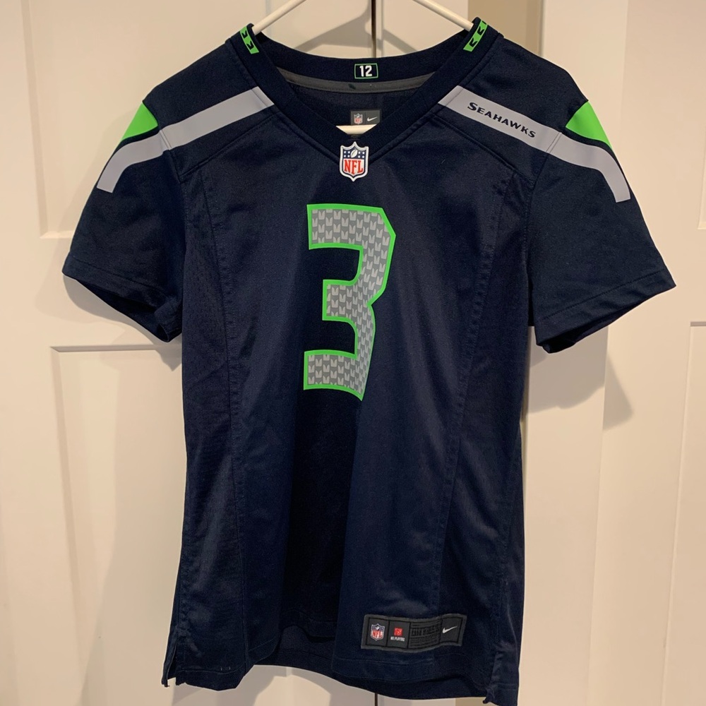Nike Blue and Green Seahawks Jersey
